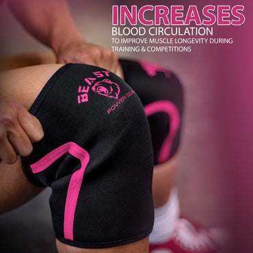 Neoprene 7MM Knee Sleeves-Black/Pink