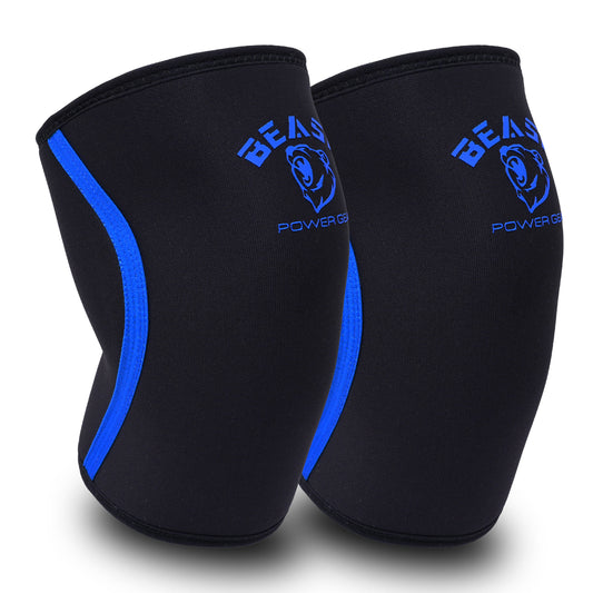 Neoprene 7MM Knee Sleeves-Black/Blue