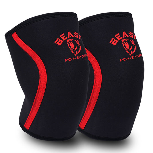 Neoprene 7MM Knee Sleeves -Black/Red