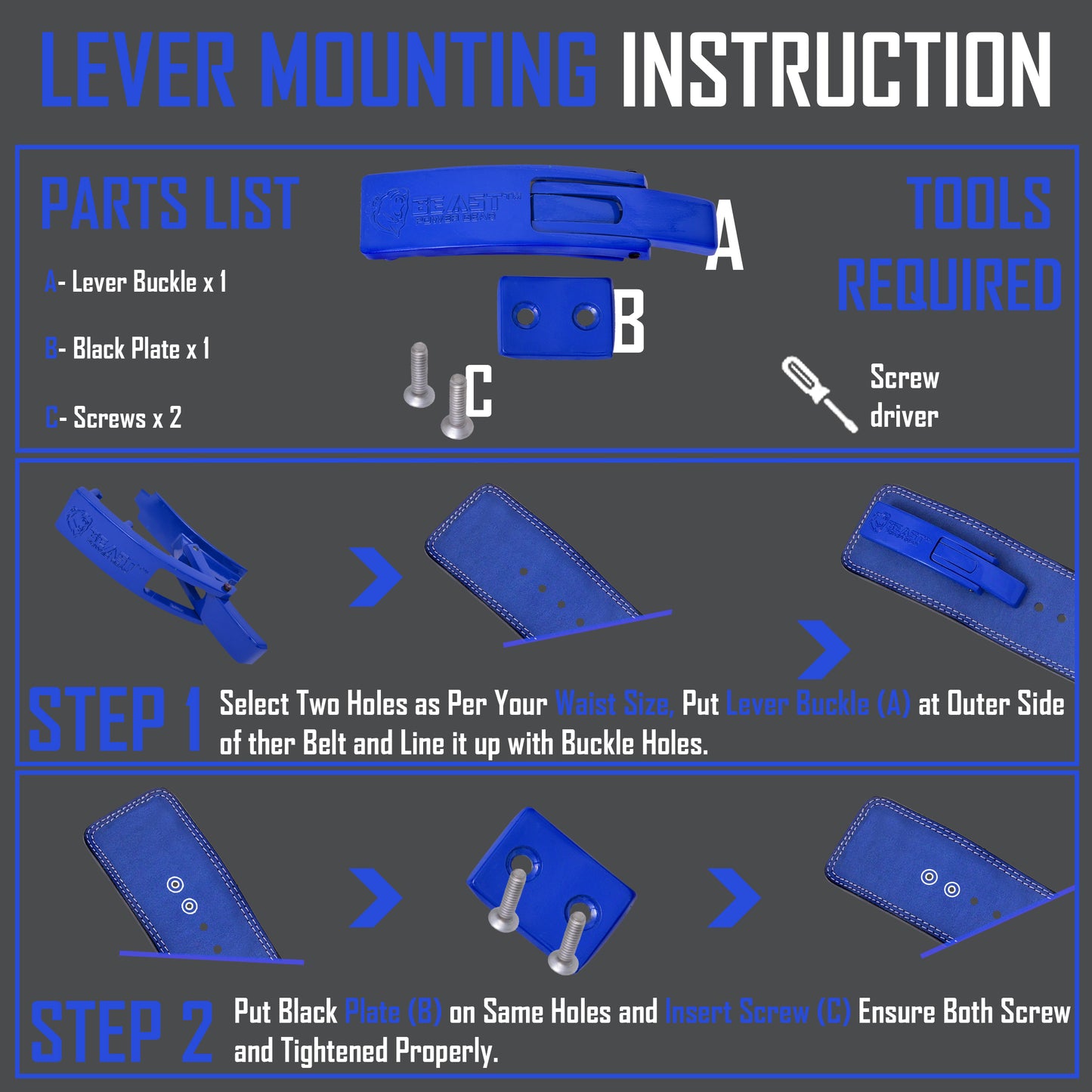 Lever Buckle BLUE (Replacement)