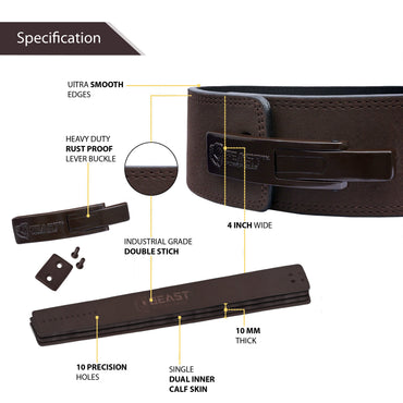 10MM LEVER BELT - BROWN - FREE STRAP