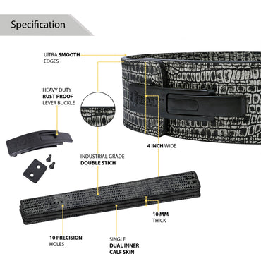 10MM LEVER BELT - FREE STRAP - CROC