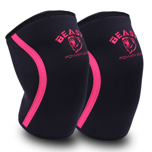 Neoprene 7MM Knee Sleeves-Black/Pink