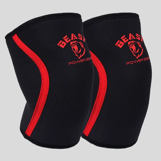 Neoprene 7MM Knee Sleeves -Black/Red