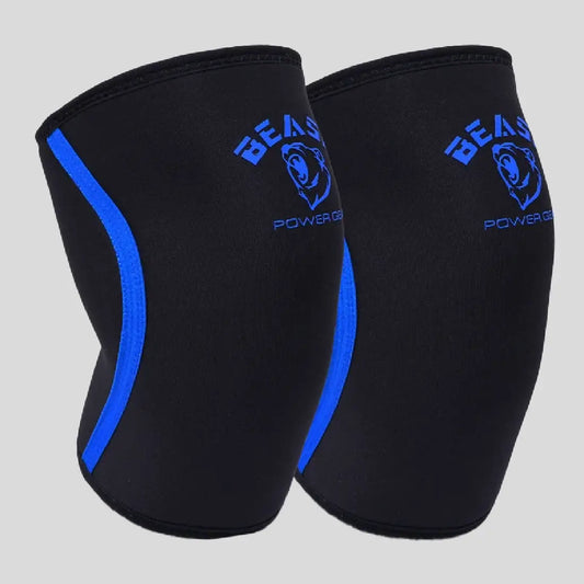 Neoprene 7MM Knee Sleeves-Black/Blue