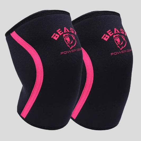 Neoprene 7MM Knee Sleeves-Black/Pink