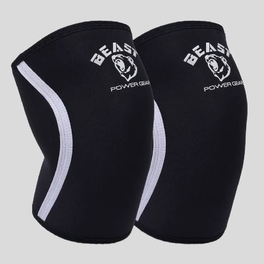Neoprene 7MM Knee Sleeves-Black/White