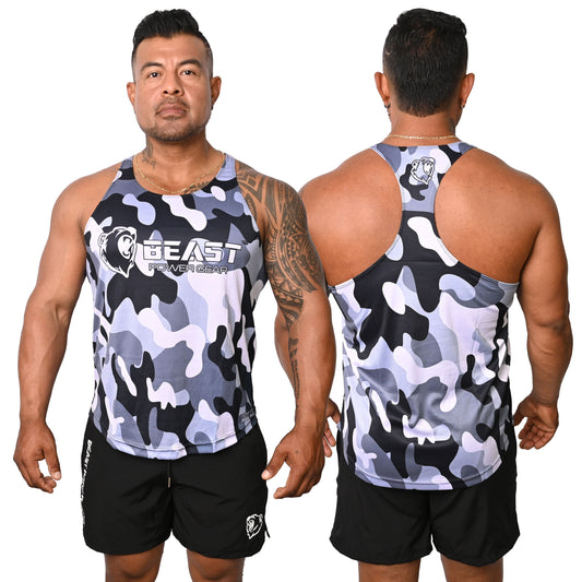 Gray Camo Stringer Tank Top
