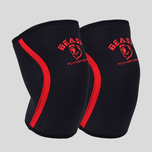 Neoprene Knee Sleeves 7MM - Black/Red
