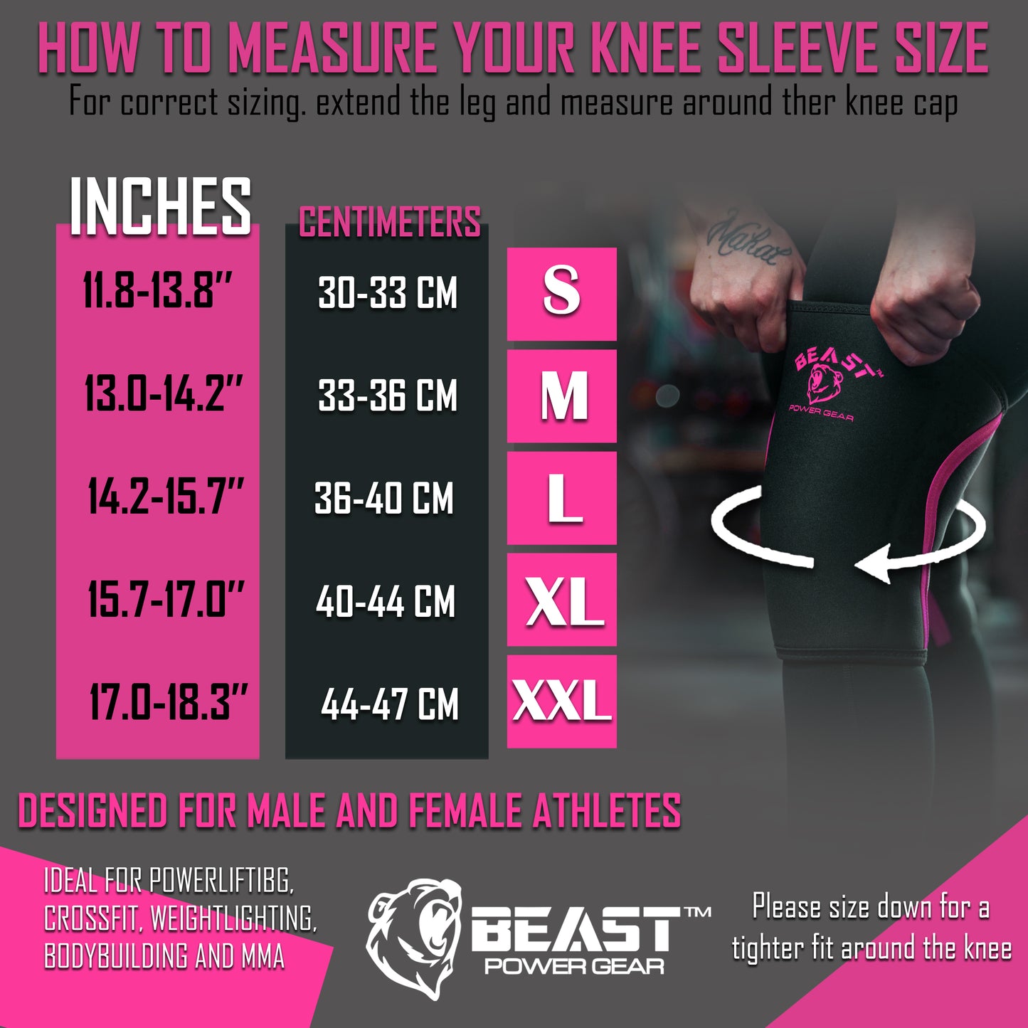 Neoprene 7MM Knee Sleeves-Black/Pink