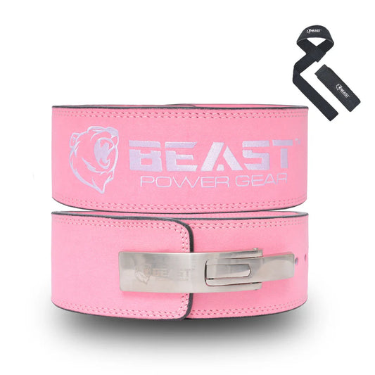 10MM LEVER BELT - PINK - FREE STRAP