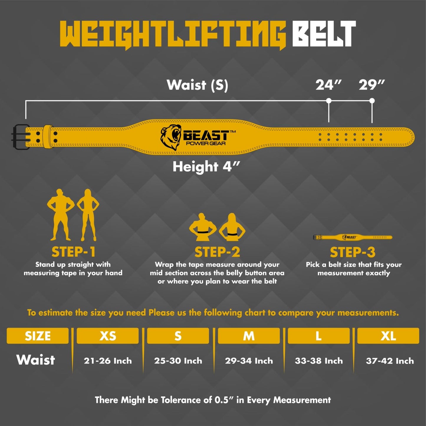 WEIGHTLIFTING BELT 4" - FREE WRAP
