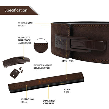 10MM LEVER BELT - BROWN - FREE STRAP