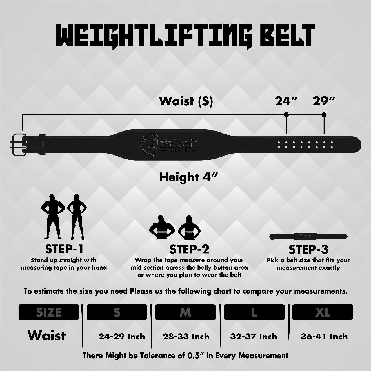 WEIGHTLIFTING BELT 7MM-BLACK
