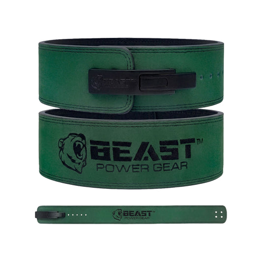 10MM LEVER BELT - GREEN - FREE STRAP