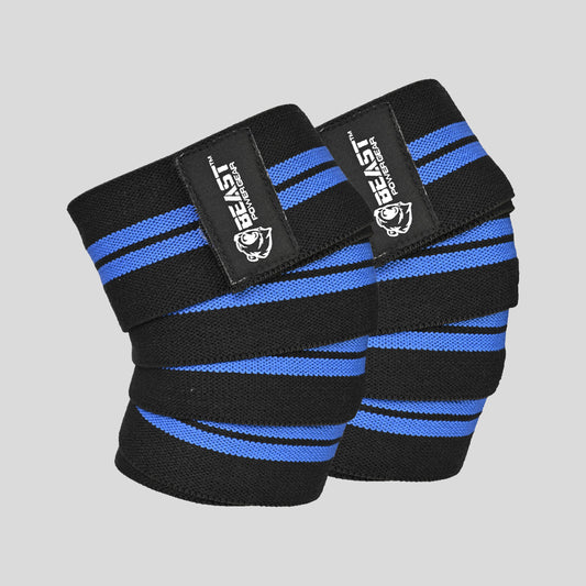 Knee Wraps 78" Black/Blue