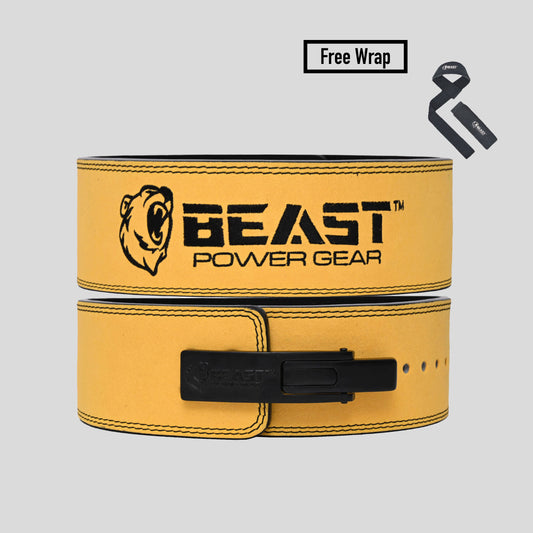 LEVER BELT -Yellow -10MM  FREE STRAP