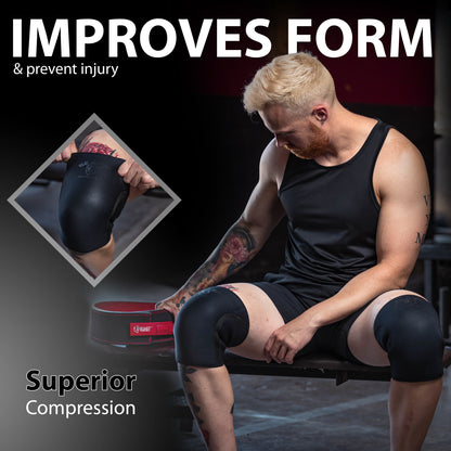 beast gear knee sleeves 7mm Neoprene Knee Sleeves for Heavy Lifts & Crossfit Large
