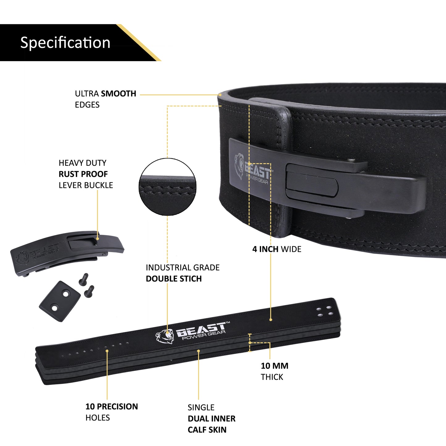 10MM LEVER BELT - FREE STRAP