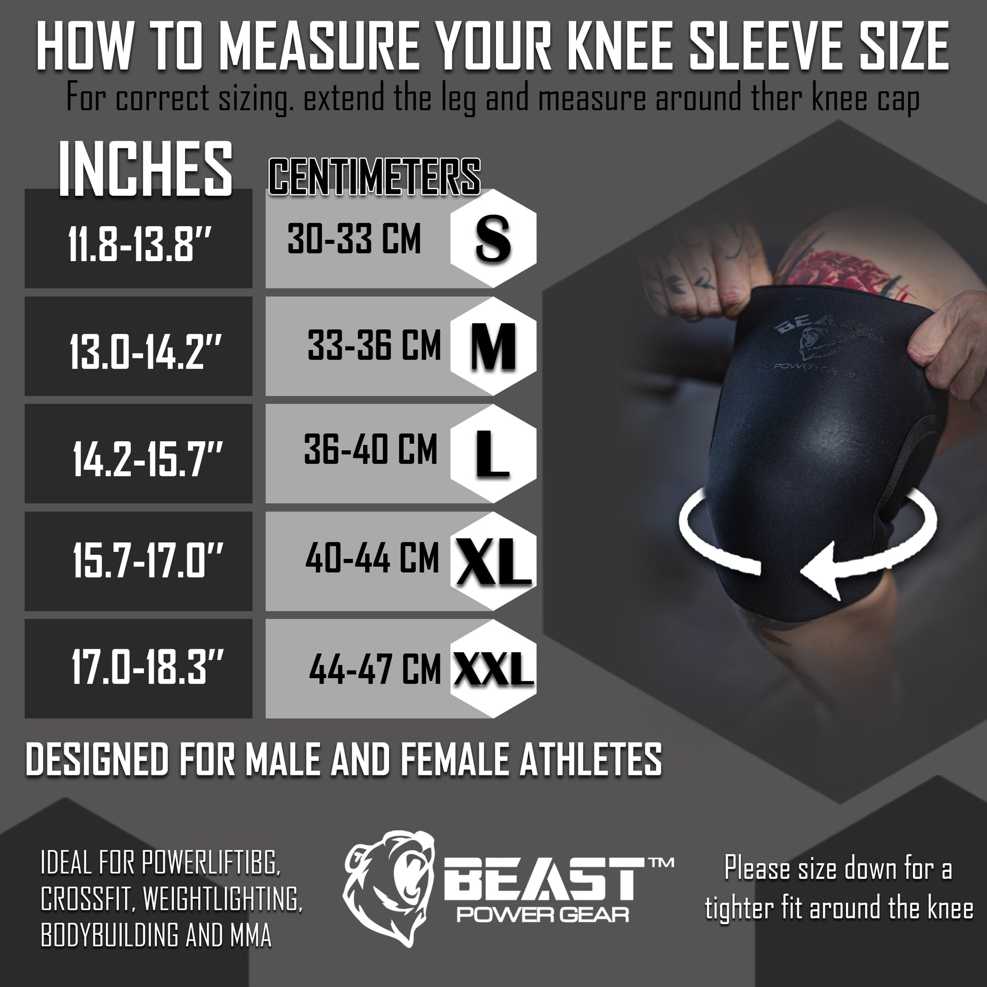 beast gear knee sleeves 7mm Neoprene Knee Sleeves for Heavy Lifts & Crossfit Large