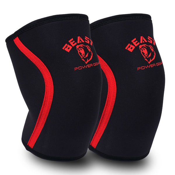 Neoprene 7MM Knee Sleeves -Black/Red – Beast Power Gear