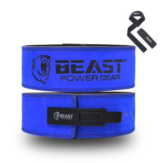 10MM LEVER BELT - BLUE/BLACK - FREE STRAP