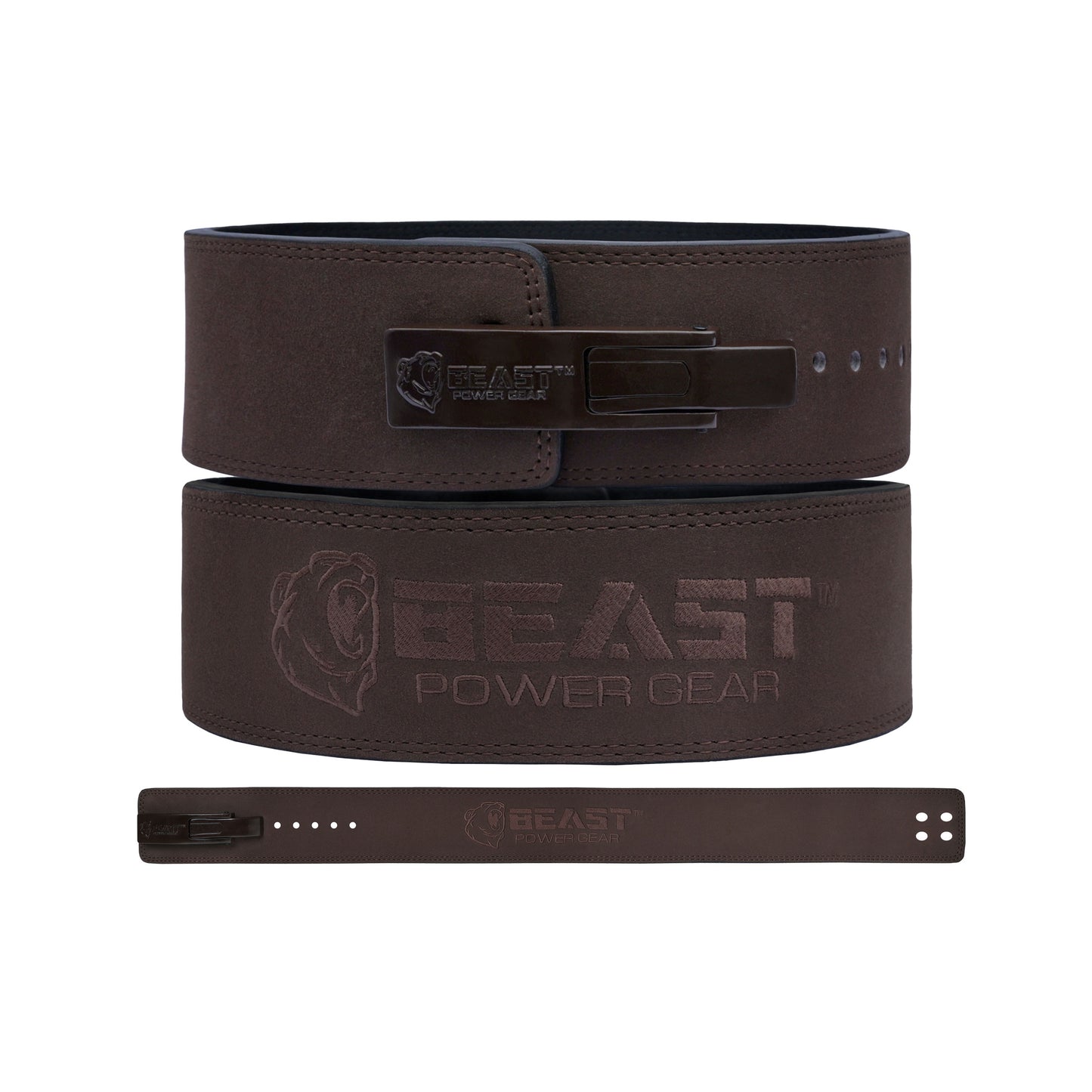 10MM LEVER BELT - BROWN - FREE STRAP