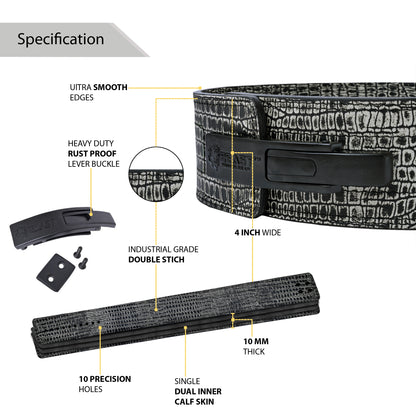 10MM LEVER BELT - FREE STRAP - CROC