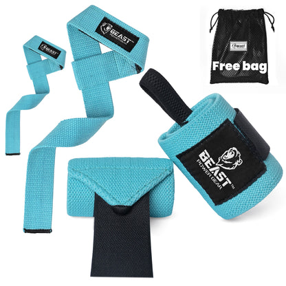 Wrist Wraps & Lifting Straps Bundle - Free Bag