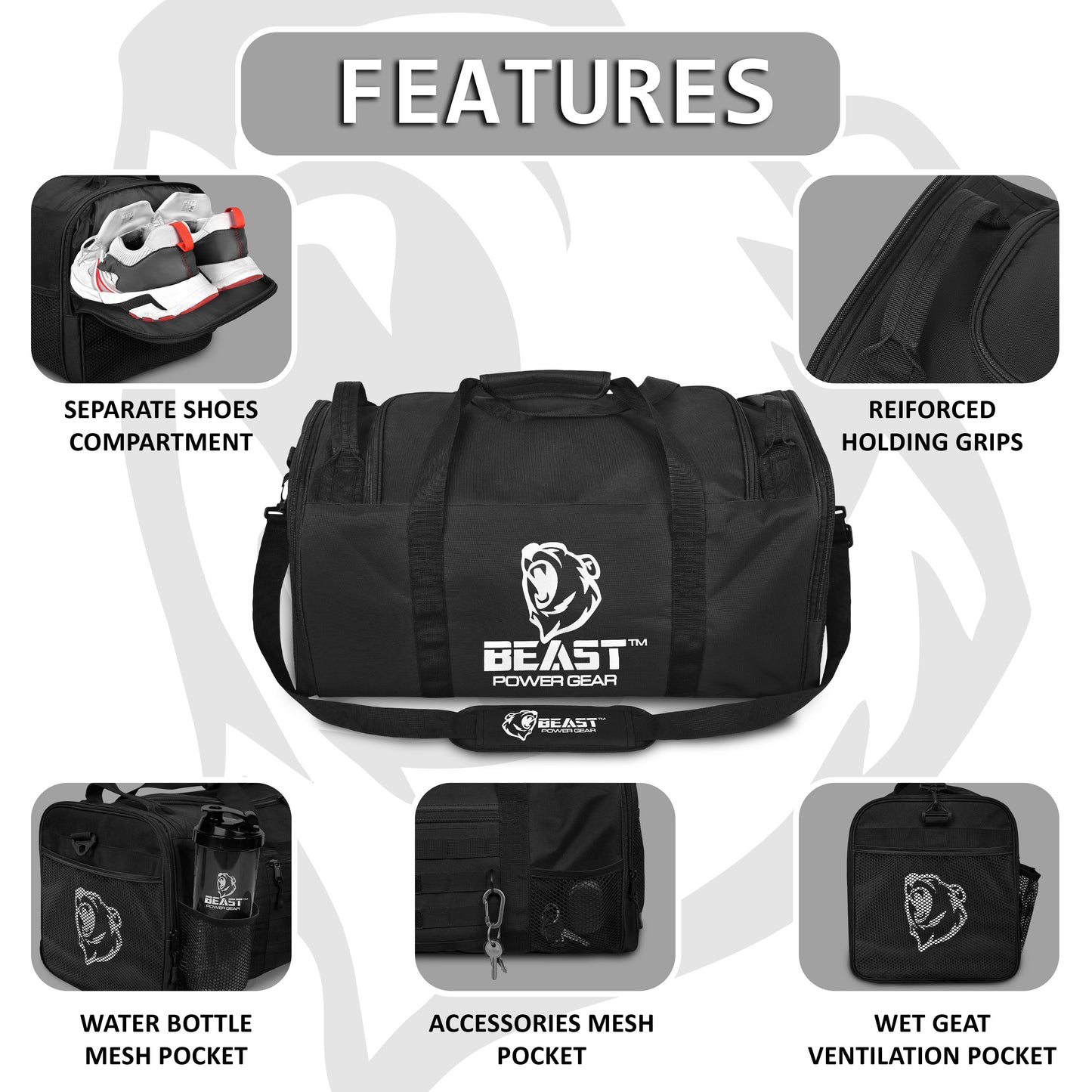 Duffle Gym Bag - Multi Pockets