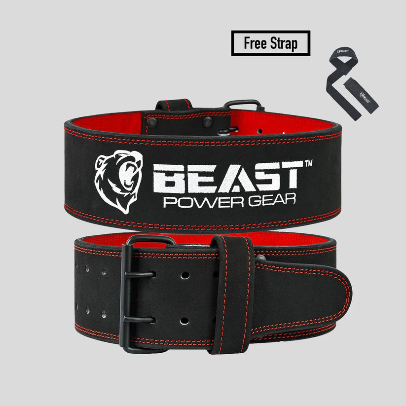 POWERLIFTING BELT 10MM - FREE STRAP