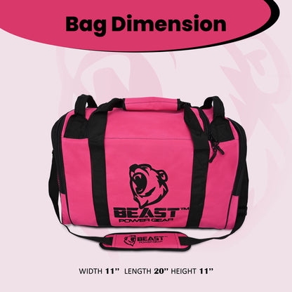 Duffle Gym Bag - Multi Pockets - Pink