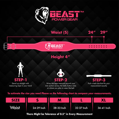 WEIGHTLIFTING BELT 6MM - PINK
