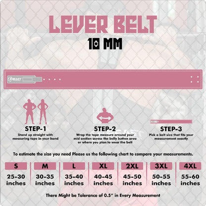 10MM LEVER BELT - PINK - FREE STRAP