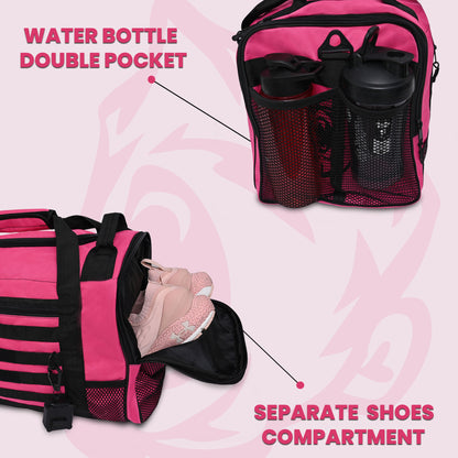 Duffle Gym Bag - Multi Pockets - Pink