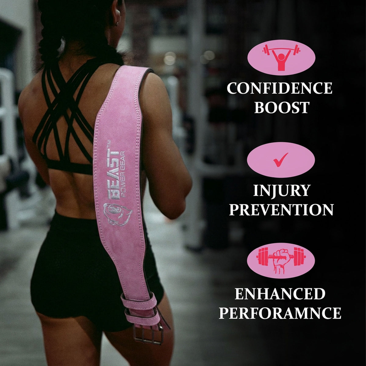 WEIGHTLIFTING BELT 6MM - PINK