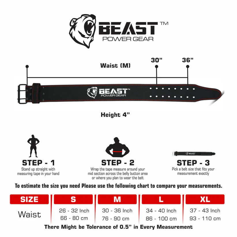 POWERLIFTING BELT 10MM - FREE STRAP