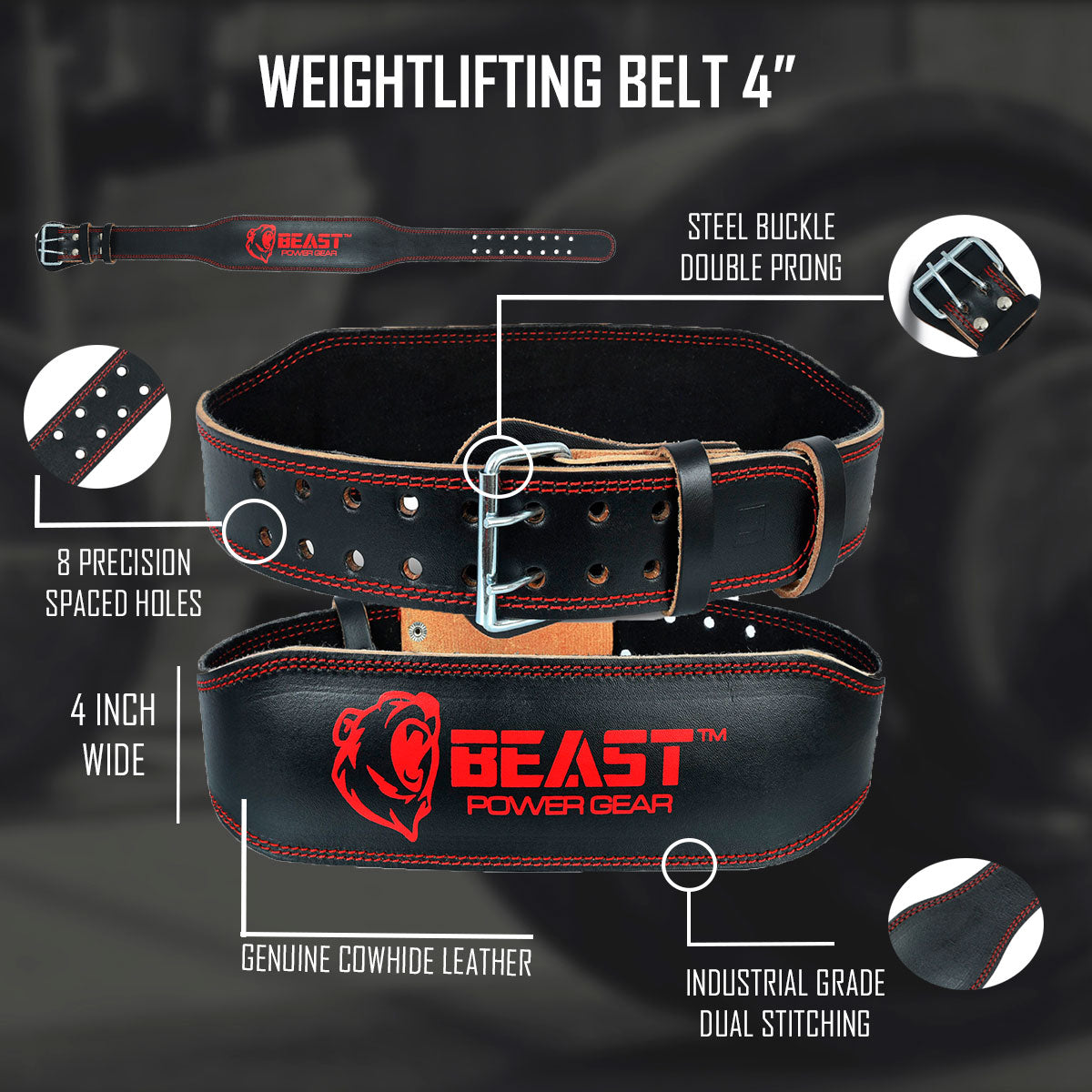 WEIGHTLIFTING BELT 4" - FREE WRAP