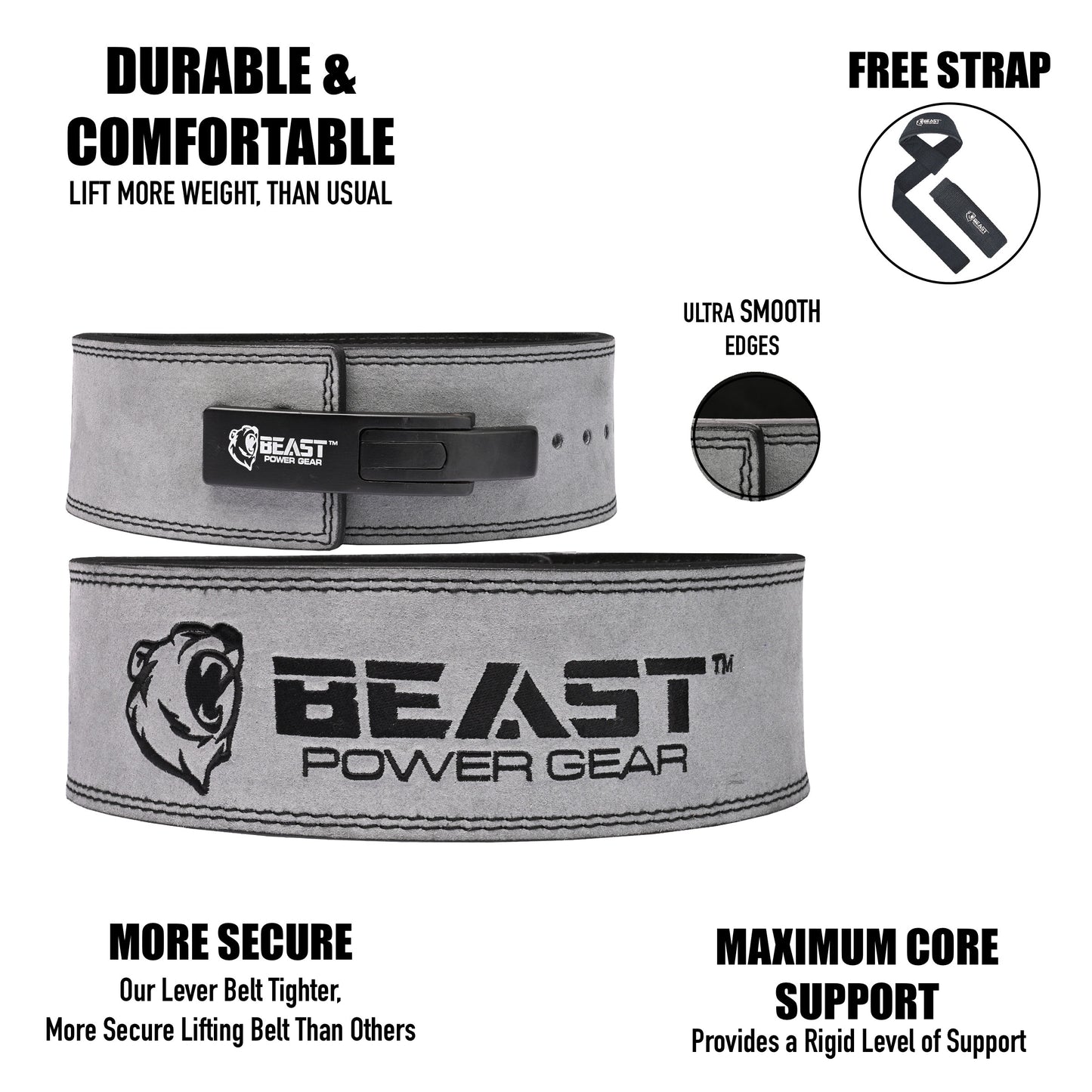 LEVER BELT -GRAY-10MM FREE STRAP