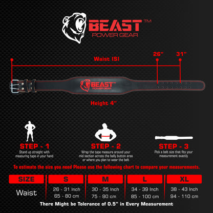 WEIGHTLIFTING BELT 4" - FREE WRAP