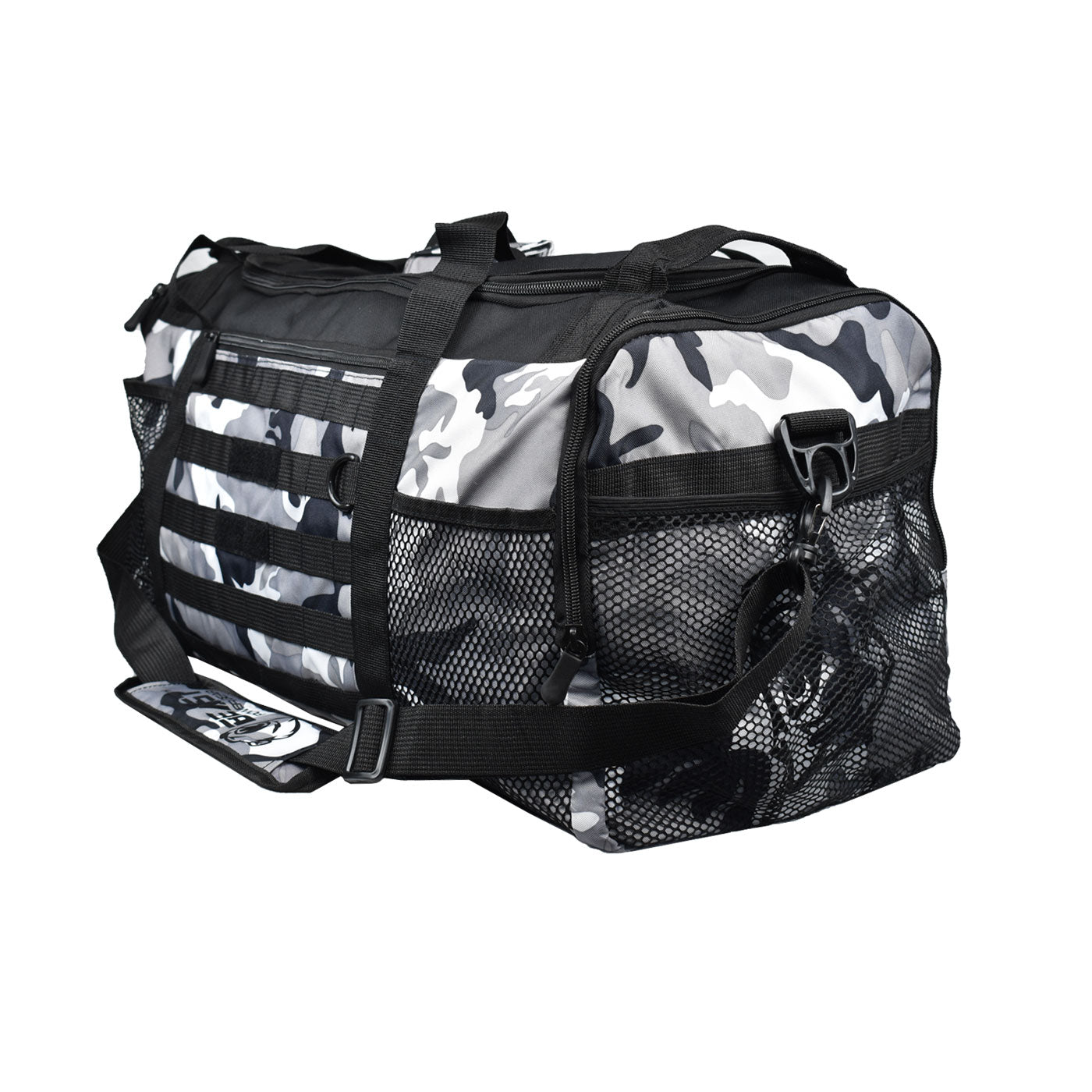 Black camo shop gym bag