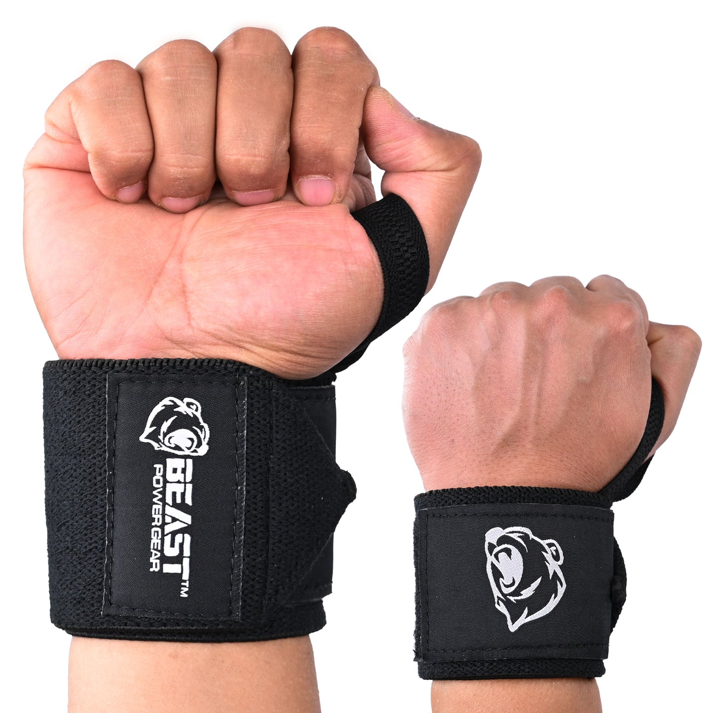 HEAVY DUTY WRIST WRAPS (SOLID BLACK)