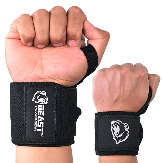 HEAVY DUTY WRIST WRAPS (SOLID BLACK)